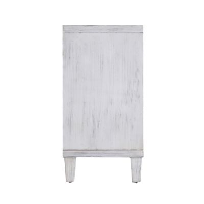 White Wash 4-Door Wooden Accent Cabinet