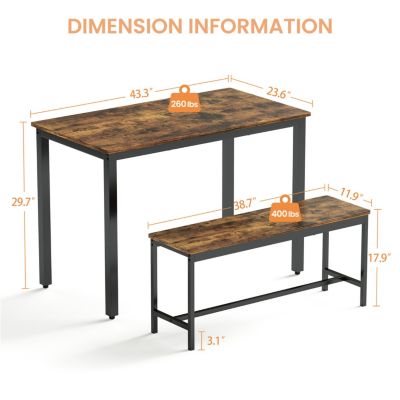Rustic Dining & Bar Set, Industrial Style
