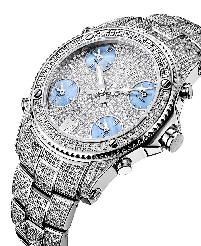 Jbw Men's Jet Setter Diamond (2 ct.t.w.) Stainless Steel Watch - Macy's