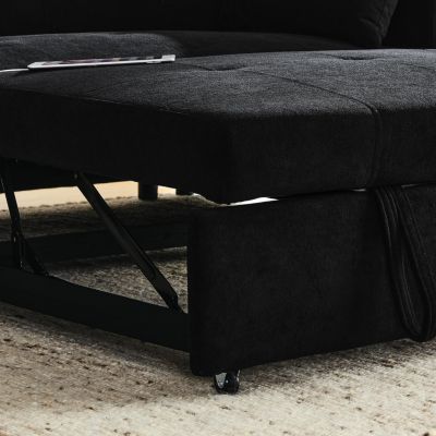 Pull-Out Sleeper Sofa with Recliners and Storage