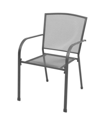Stackable Patio Chairs 2 pcs Steel Gray