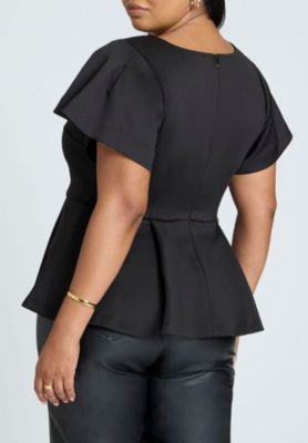 Women's Flare Sleeve Peplum Top