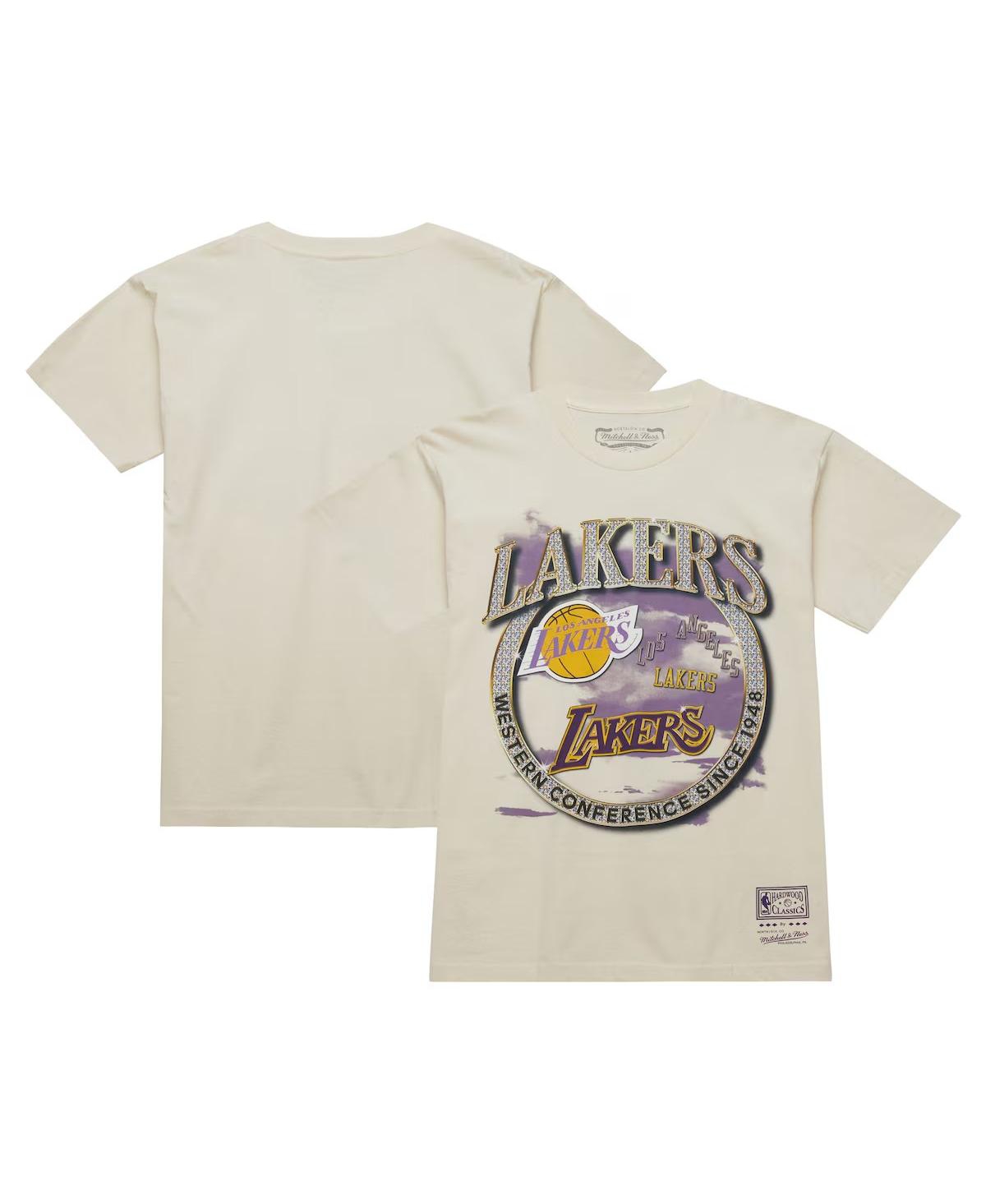 Men's Tan Los Angeles Lakers Hardwood Classics Vintage-like Soul Crown Jewels T-Shirt - Tan