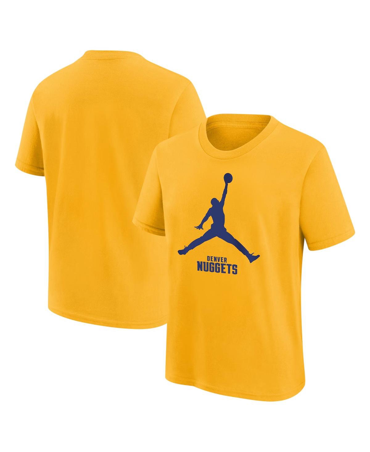Outerstuff Jordan Big Boys And Girls Gold Denver Nuggets Essentialâ Jumpman Logo T-shirt