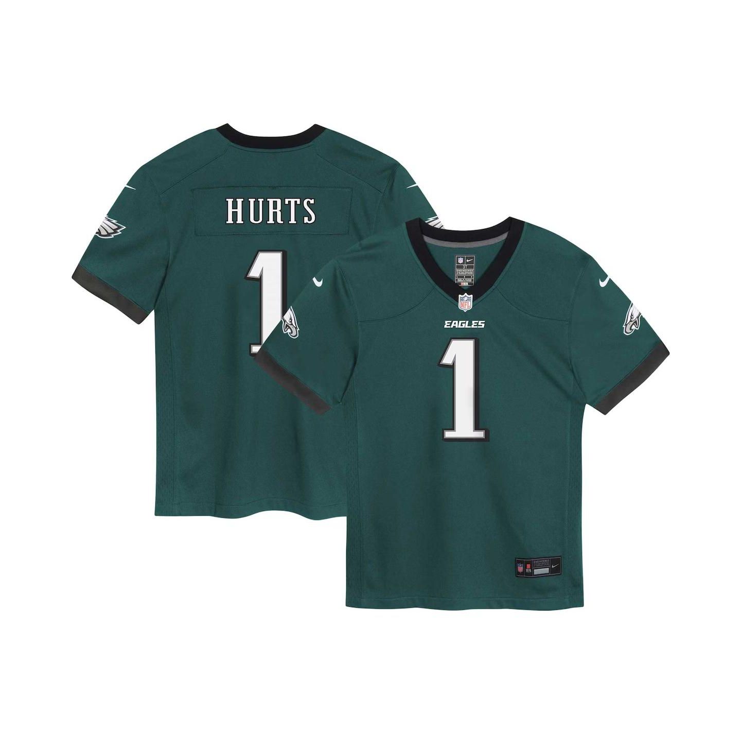 Топ Outerstuff Nike Toddler Jalen Hurts Midnight Philadelphia Eagles Game Jersey для мальчиков, цвет: Зелёный — фото 1