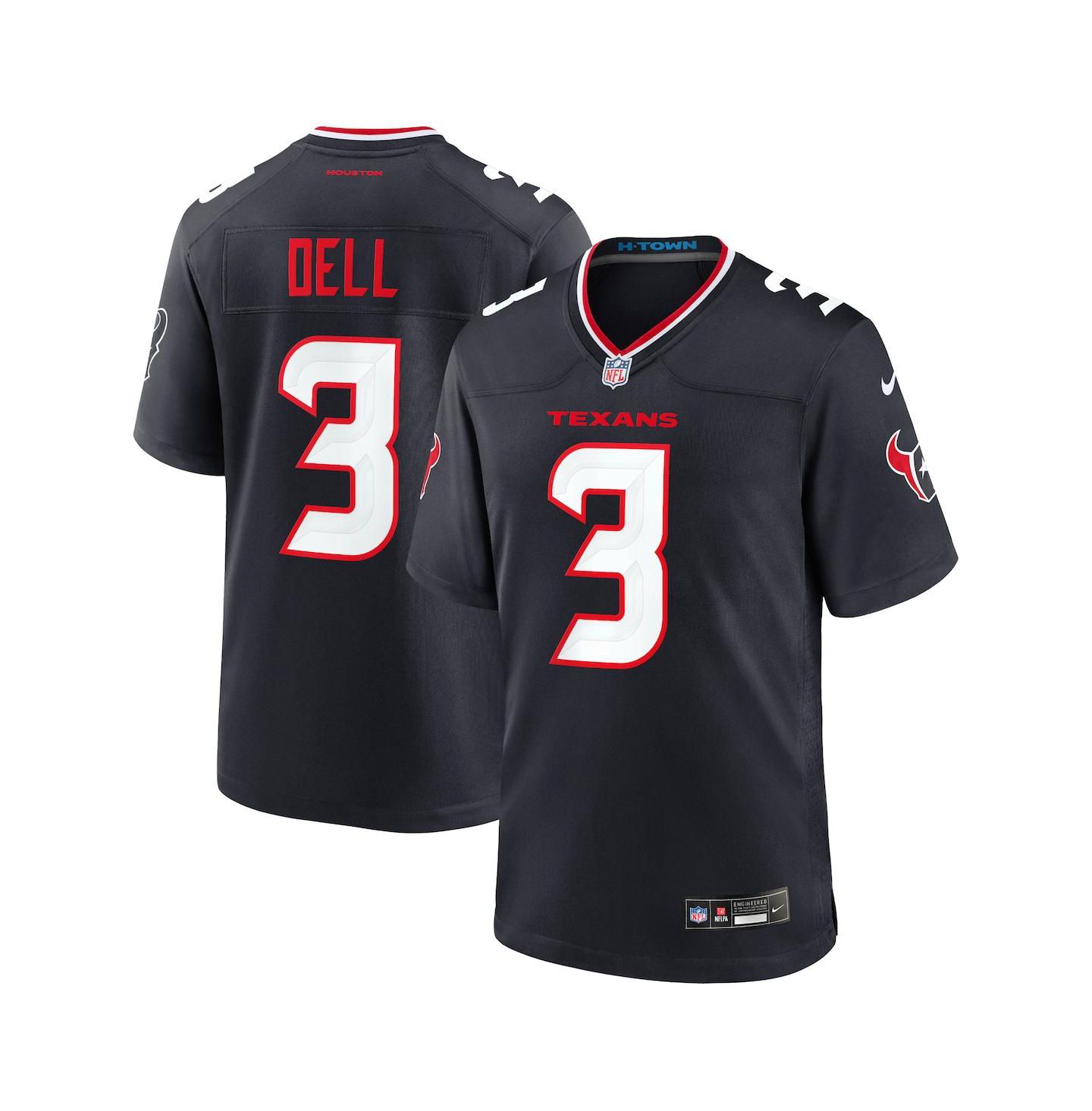 Мужской топ Nike Tank Dell Navy Houston Texans Game Jersey — фото 1