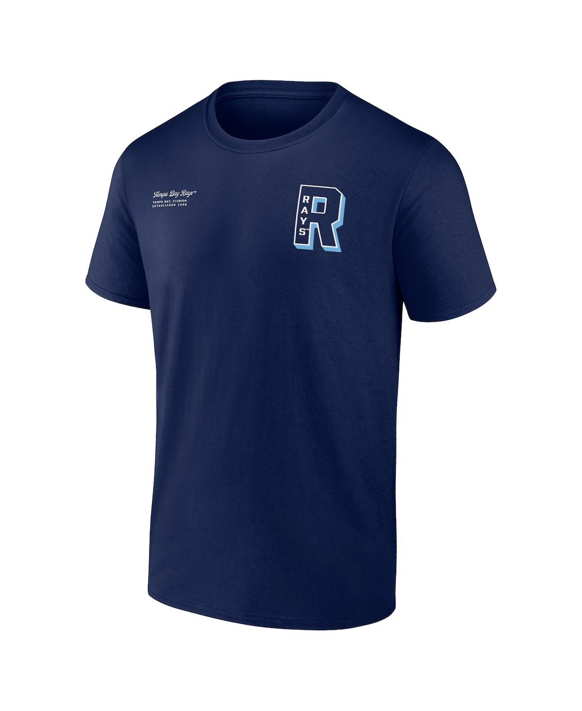 Fanatics Men's Navy Tampa Bay Rays Split Zone T-shirt In Navy