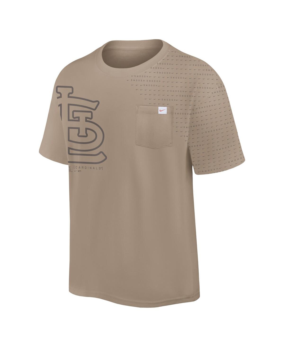 Fanatics Nike Men's Khaki St. Louis Cardinals Statement Max90 Pocket T-shirt In Khaki