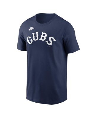 Men's Navy Chicago Cubs Cooperstown Wordmark T-Shirt