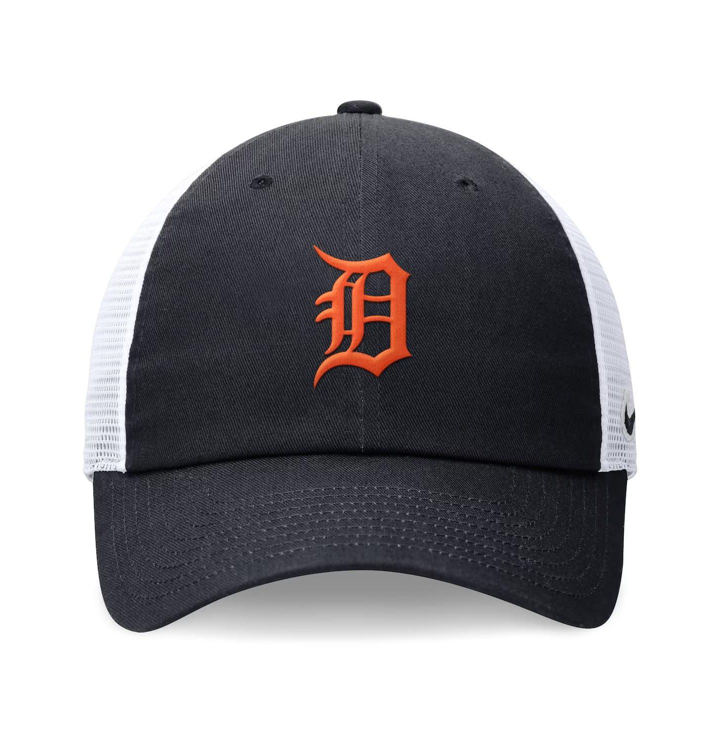 Мужская кепка Nike Navy Detroit Tigers Evergreen Club Trucker Adjustable Hat — фото 2