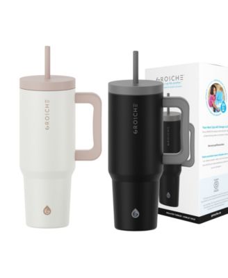 40oz Insulated Tumbler with Straw and Handle, 2pk