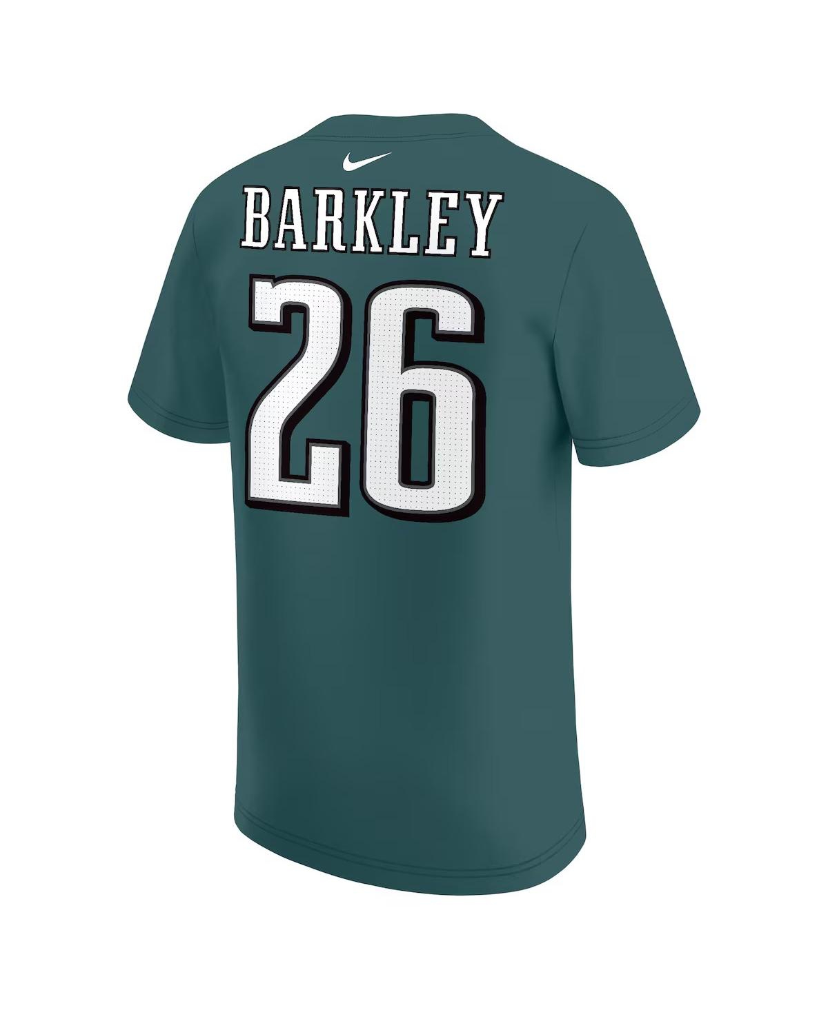 Outerstuff Nike Big Boys And Girls Saquon Barkley Midnight Green Philadelphia Eagles Player Name Number T-shirt In Green
