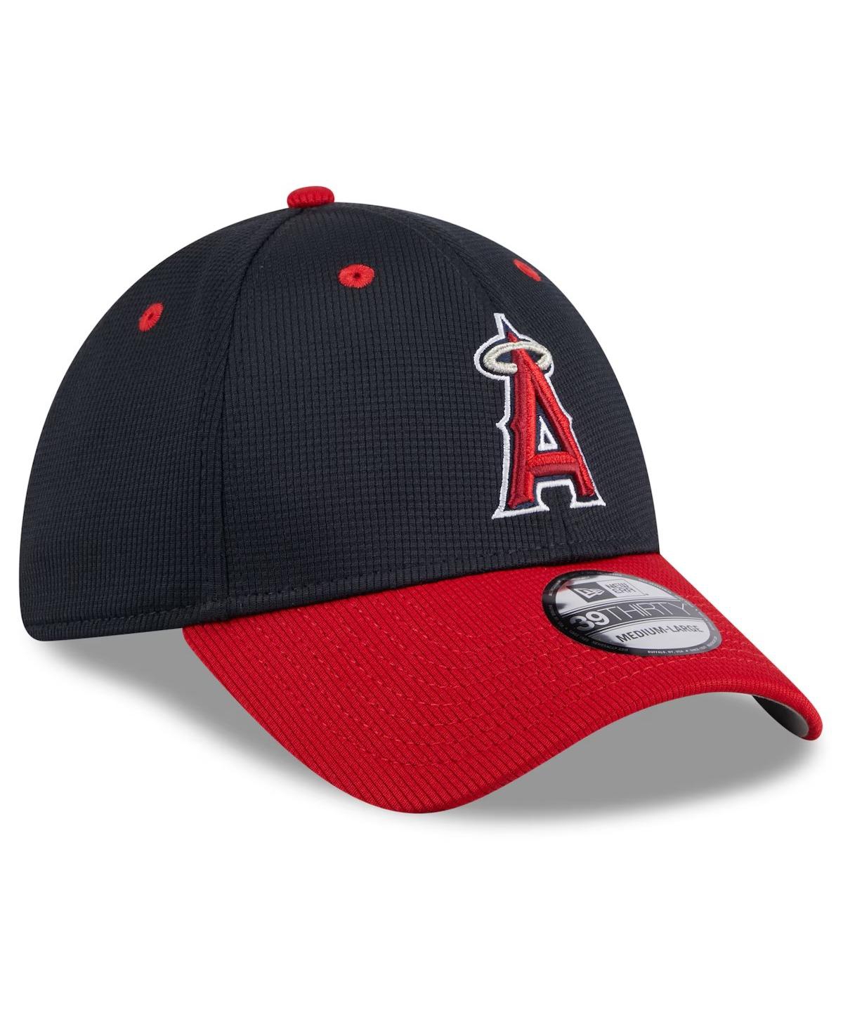 New Era Men's Navy Los Angeles Angels 2024 Batting Practice 59fifty Fitted Hat In Red