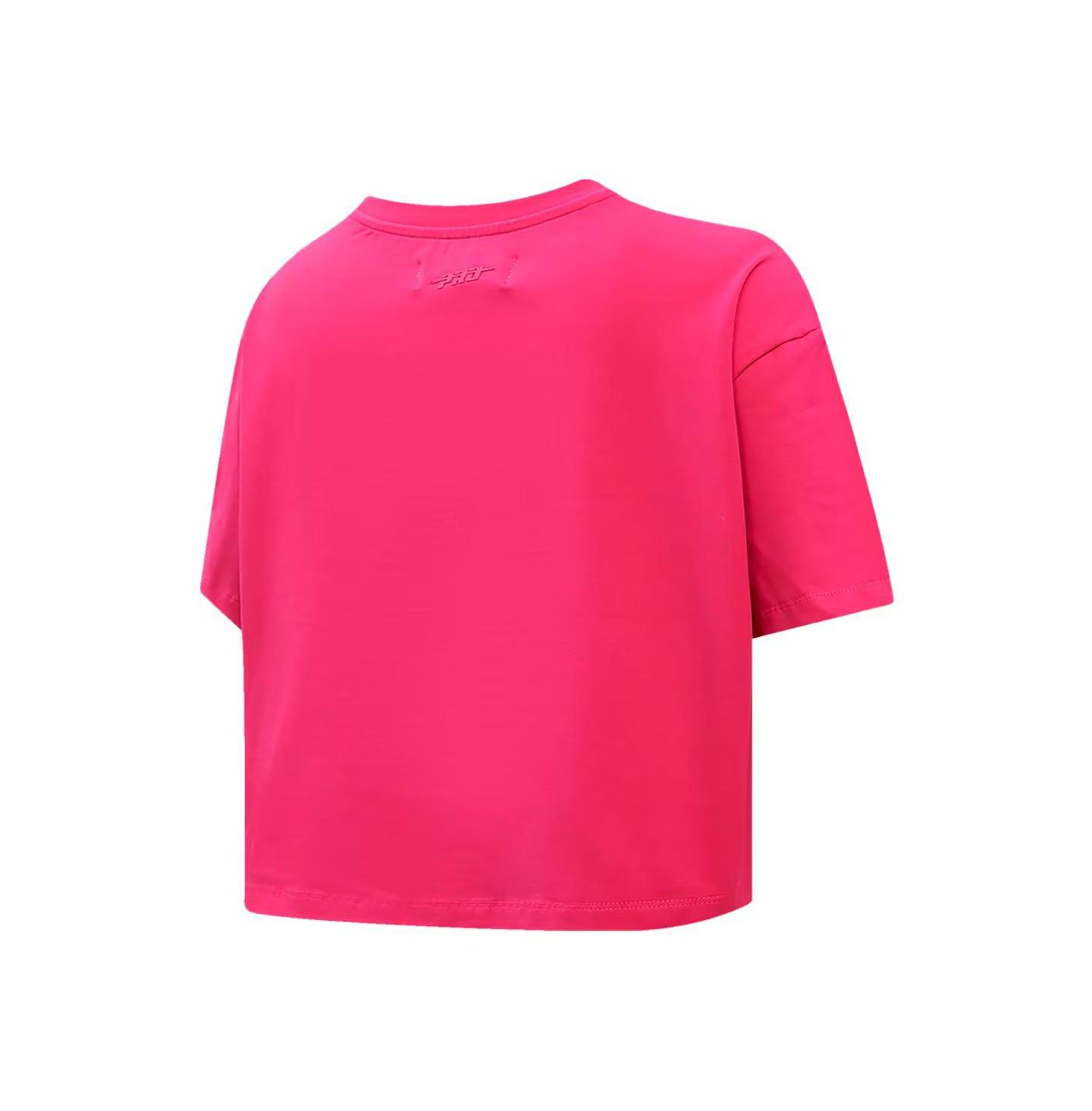Женская футболка Pro Standard Pink Chicago Cubs Triple Pink Boxy Cropped — фото 3