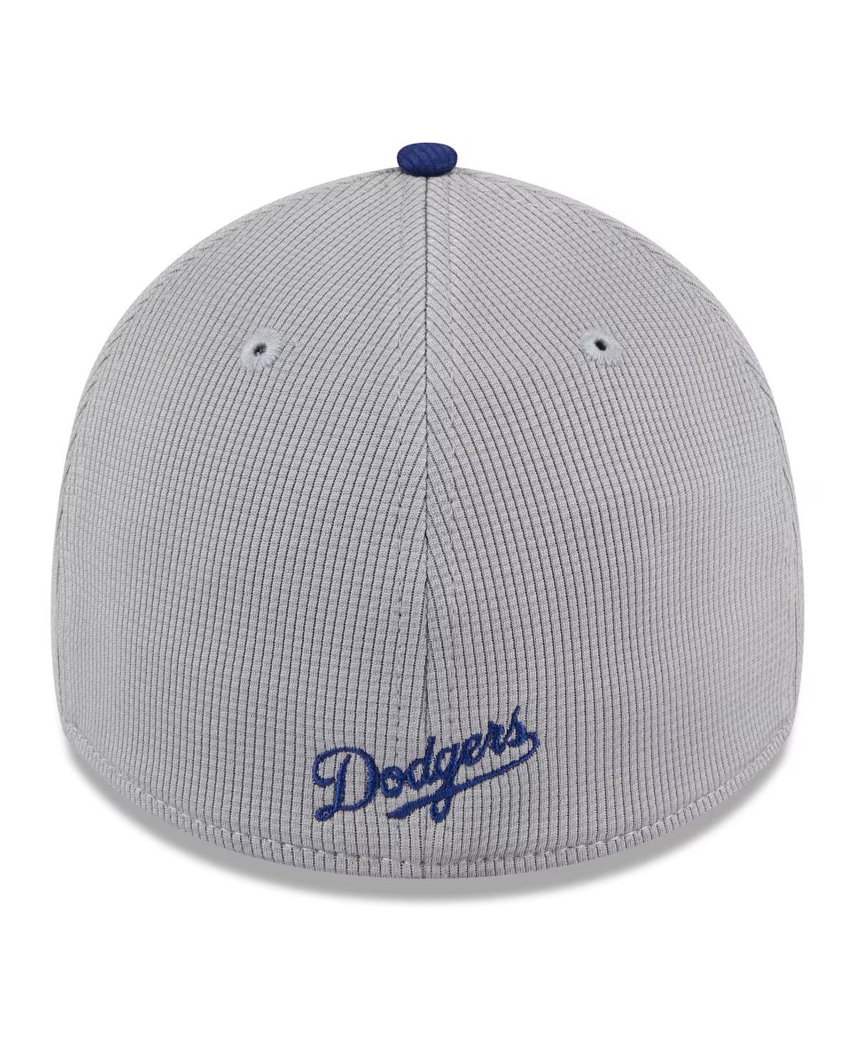 New Era Men's Gray Los Angeles Dodgers 2024 Batting Practice 39thirty Flex Hat In Light Blue