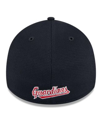 Men's White Cleveland Guardians 2024 Batting Practice 39THIRTY Flex Hat