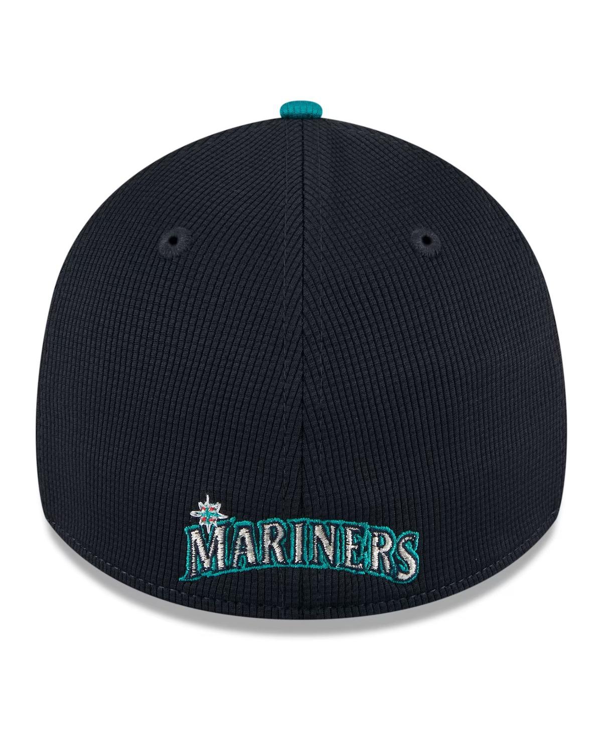 New Era Cream Seattle Mariners 2024 Batting Practice 39thirty Flex Hat In Navy