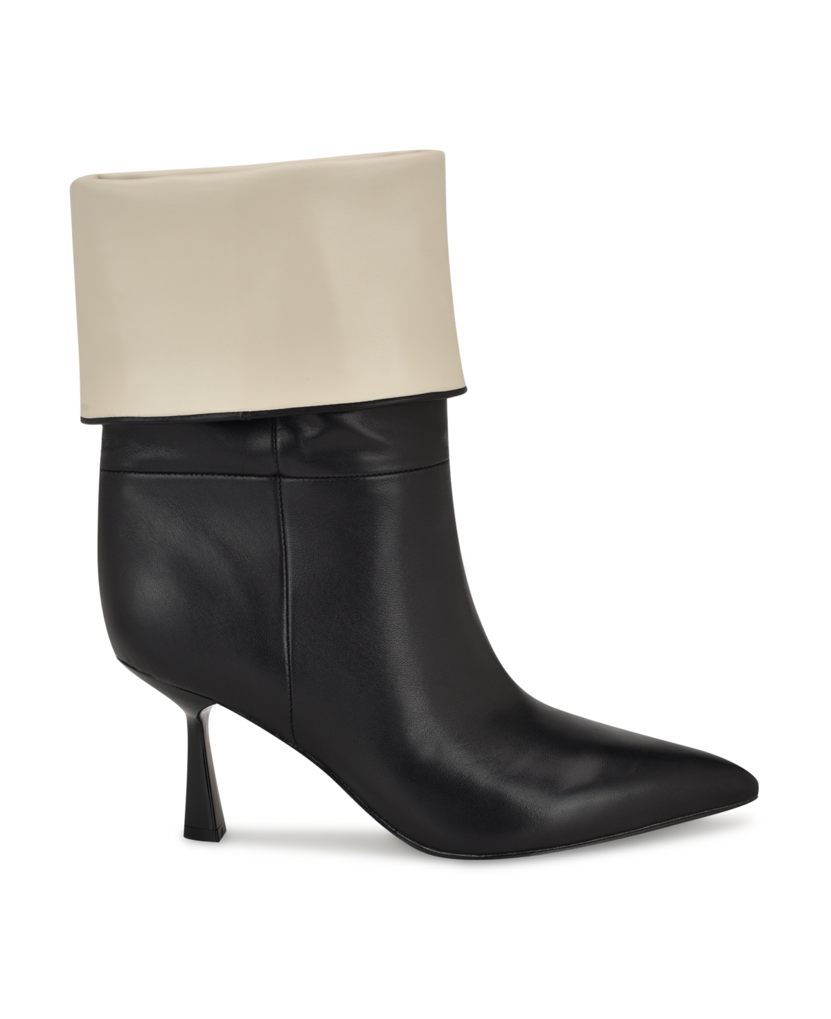 Nine West Women's Bayli Pointy Toe Stiletto Heel Dress Booties -Beige Leather