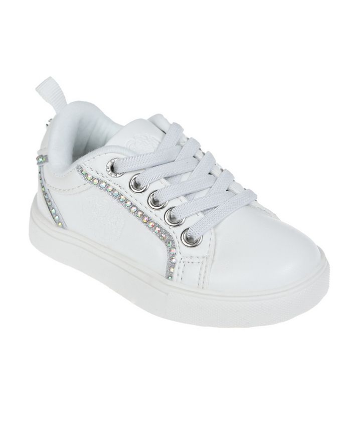 Vince Camuto Toddler Girl #39 s Court Sneaker with Glitter Embossed Crest Vince Camuto Toddler Girl #39 s Court Sneaker with Glitter Embossed Crest
