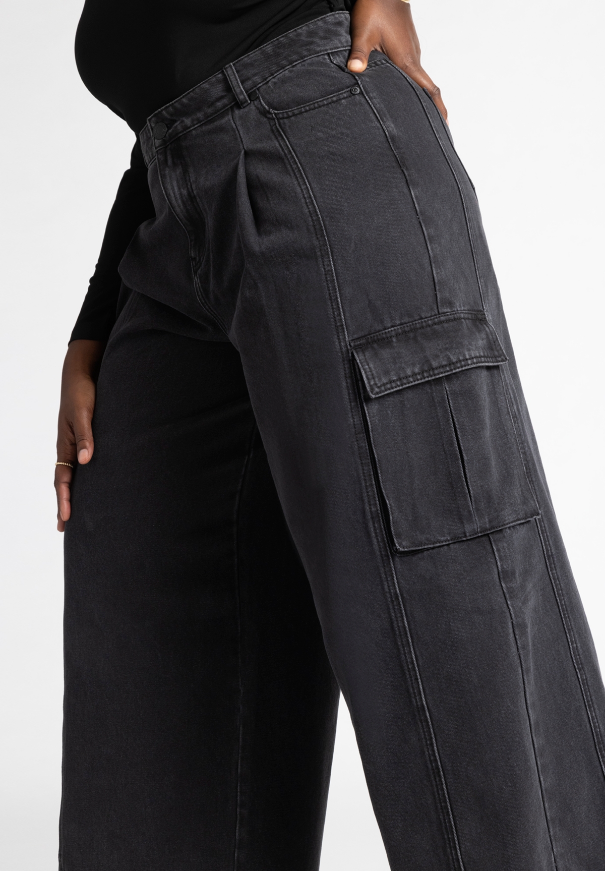 Eloquii Plus Size Wide Leg Cargo Jean