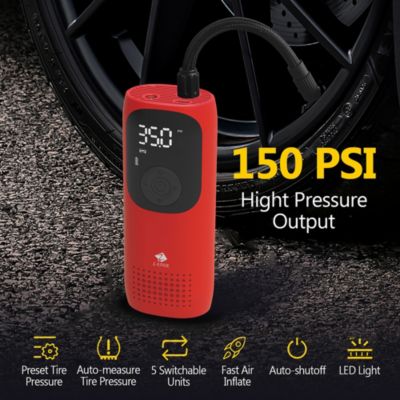 Rechargeable 2000mAh 150PSI Portable Tire Inflator Pump