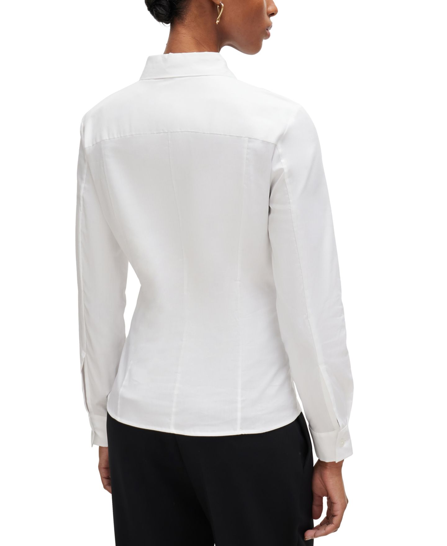 Женская блузка Hugo Boss BOSS by Slim-Fit, цвет: Белый — фото 4