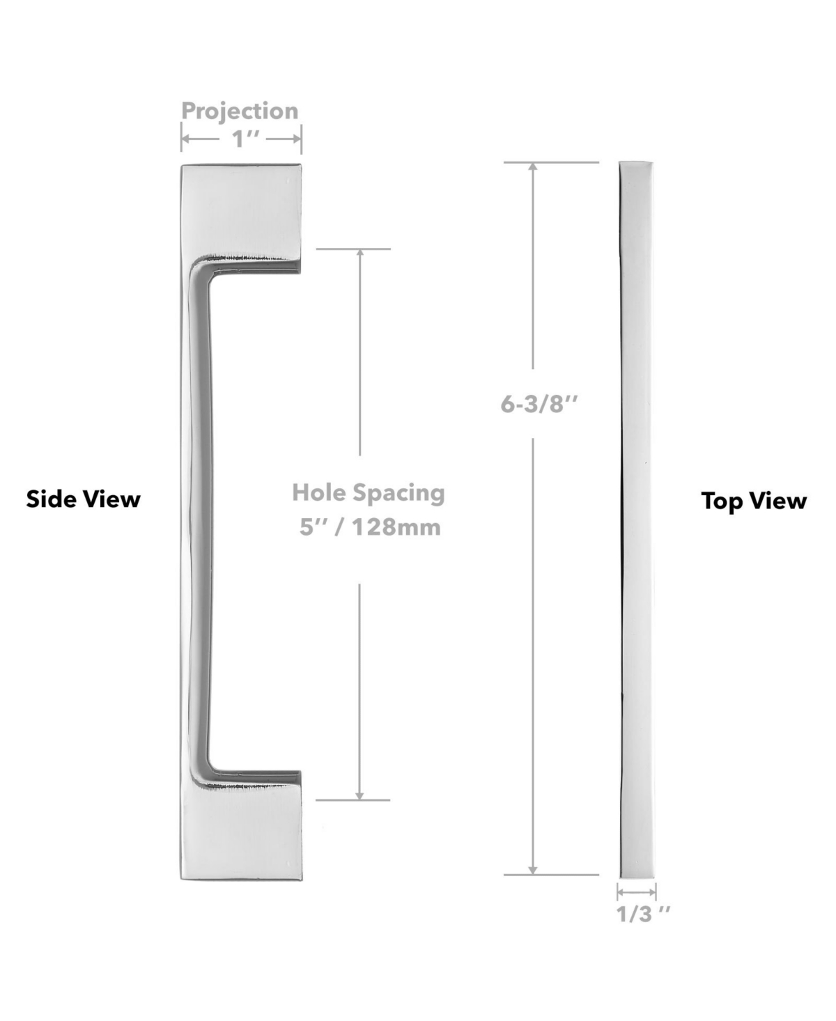 Cauldham 10 Pack Solid Kitchen Cabinet Pulls Handles (5