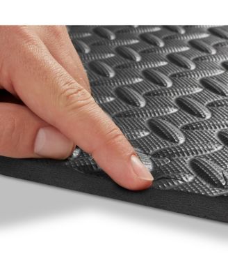 Pack of 30 Exercise Flooring Mats - 24 x 24 Inch Foam Rubber Interlocking Puzzle Floor Tiles - Black