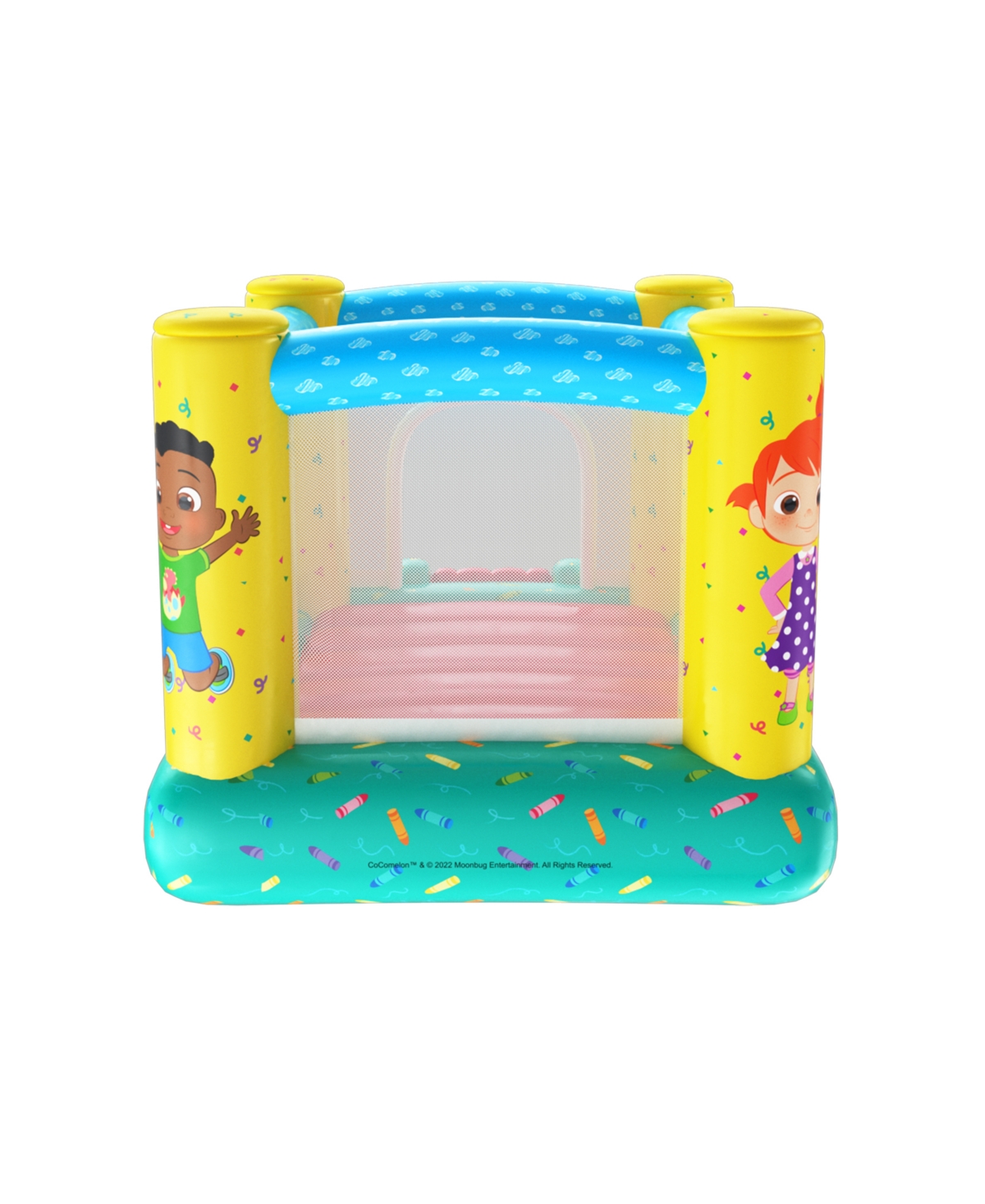 World Tech Toys Moonbug Cocomelon Inflatable Bouncer With Slider In Multi