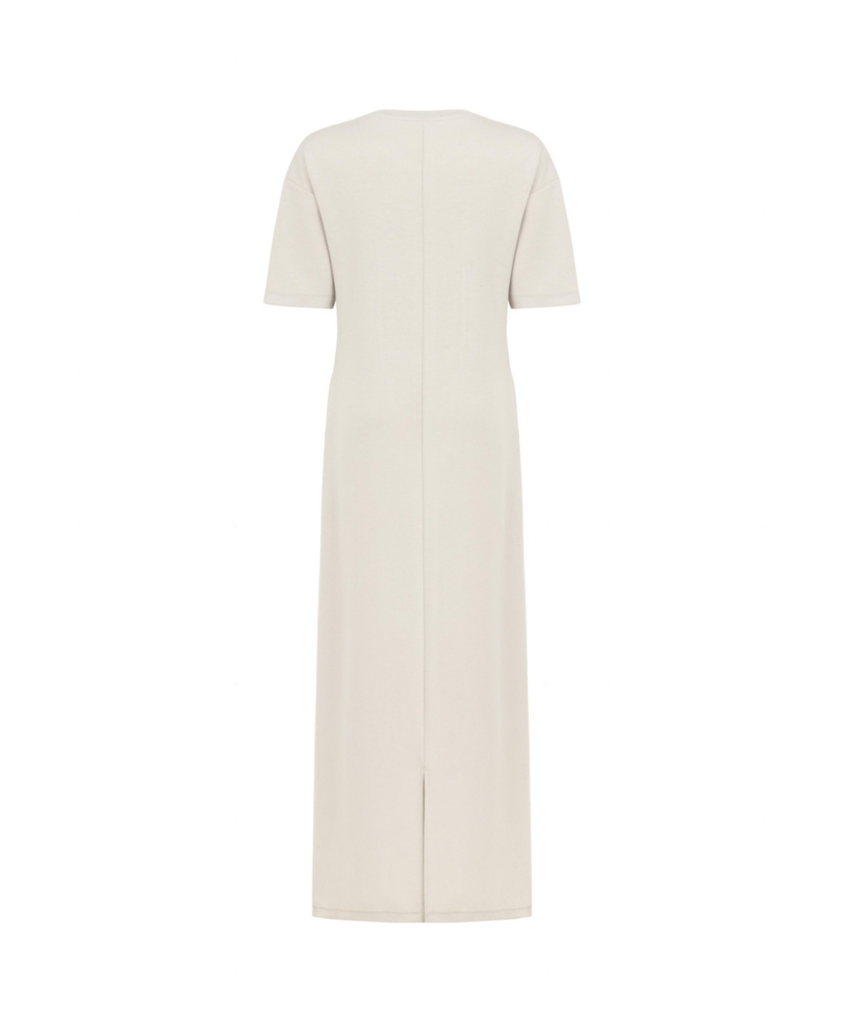 Women's Long Dress with Cutout Detail - Beige