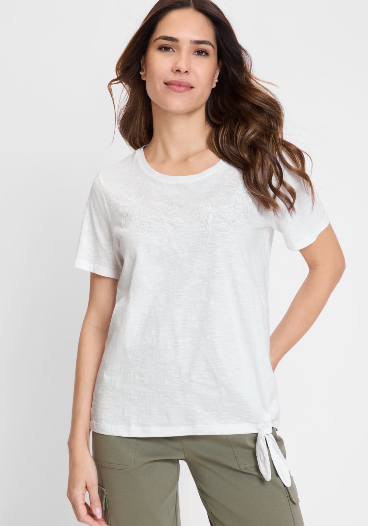 Olsen Women's 100% Organic Cotton Sequin Embellished Tee