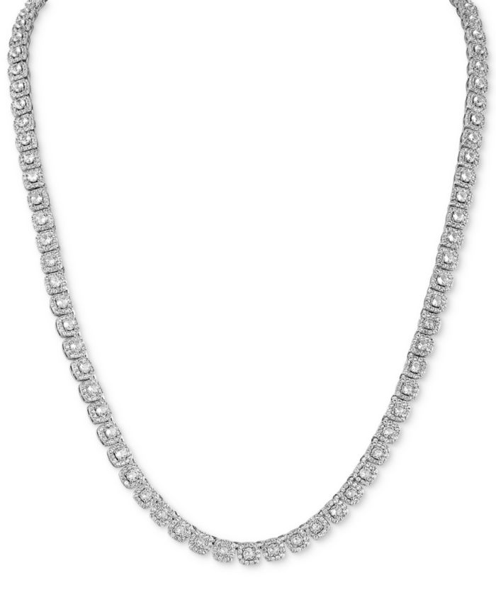 Esquire Men's Jewelry Cubic Zirconia 22" Tennis Necklace in Sterling