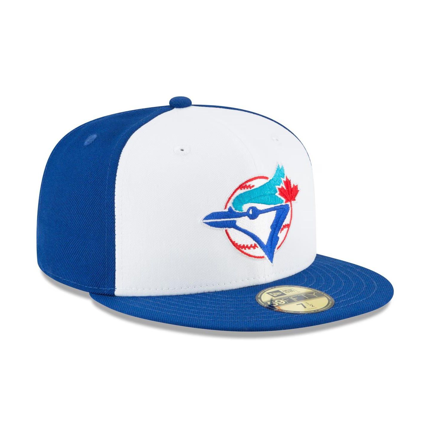 Мужская кепка New Era White Toronto Blue Jays Cooperstown Collection Wool 59FIFTY Fitted Hat — фото 1
