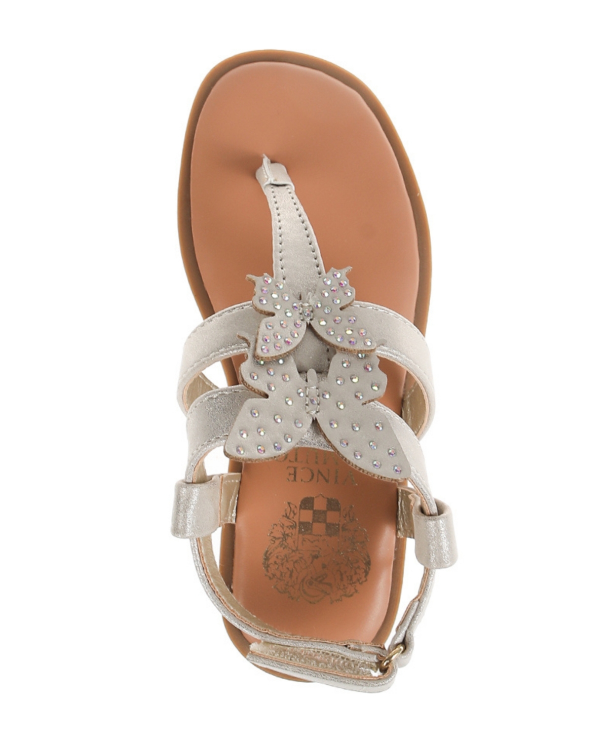 VINCE CAMUTO BIG GIRL'S FASHION SANDAL WITH 3D CUTOUT SELF BUTTERFLIES POLYURETHANE SANDALS 