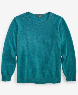 Plus Size 100% Cashmere Crewneck Sweater