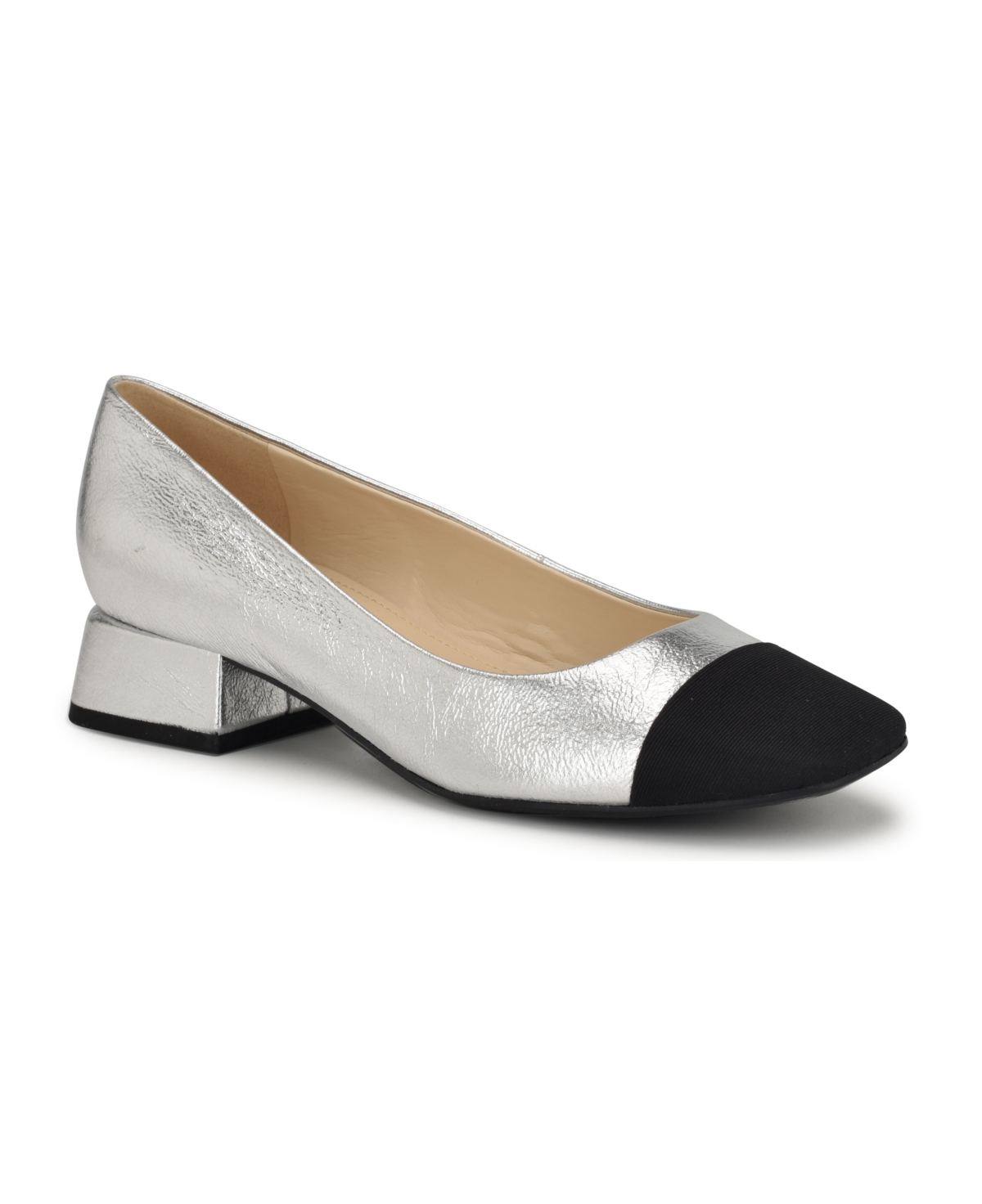 Nine West Women's Sophe Slip-on Square Toe Dress Pumps -Black