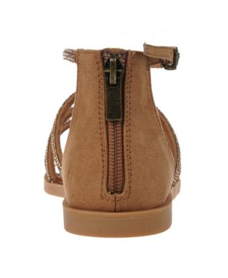 Big Girl's Fashion Sandal with Micro Stone Strappy Upper Glass stones/Polyester Sandals