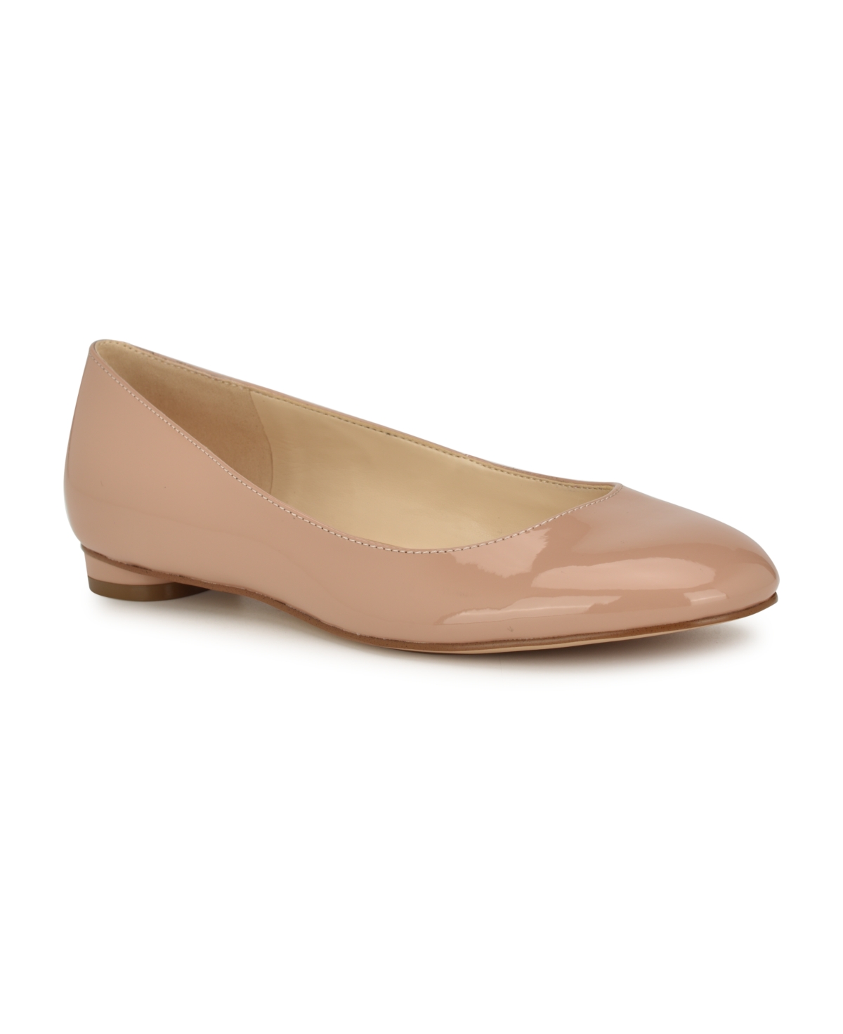Shop Nine West Women's Robbe Round Toe Slip On Dress Flats In Medium Brown Suede