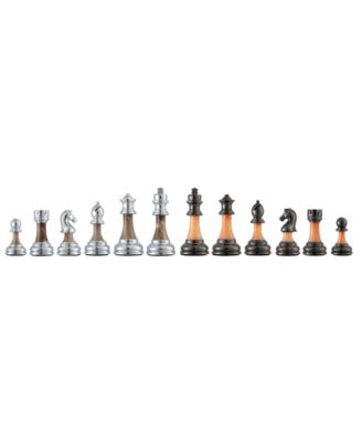 Metal & Acrylic Chess Pieces, 3.5 inch king
