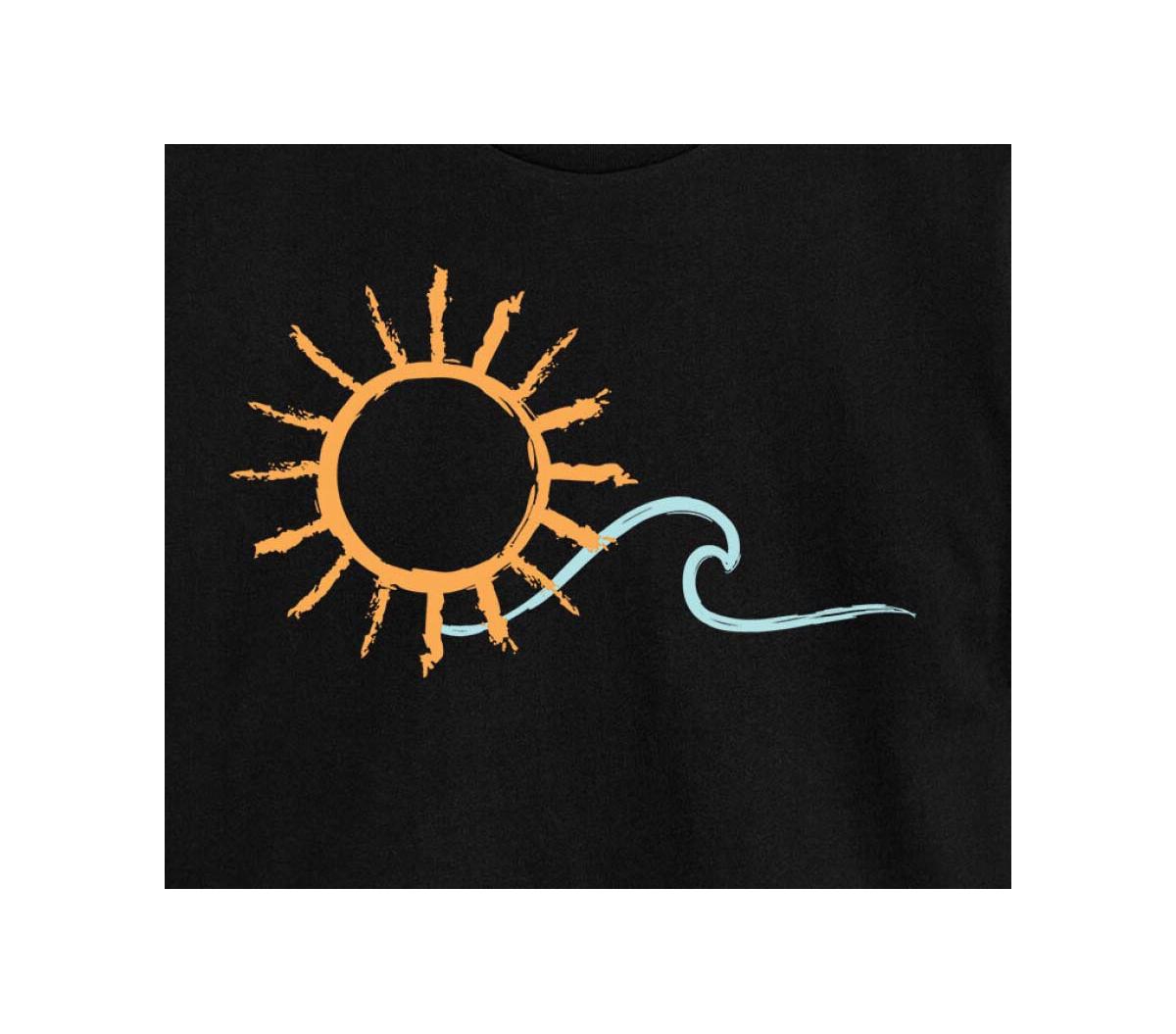 Good Vibes Llc Hybrid Apparel Trendy Juniors Sun Wave Cropped Tee In Black
