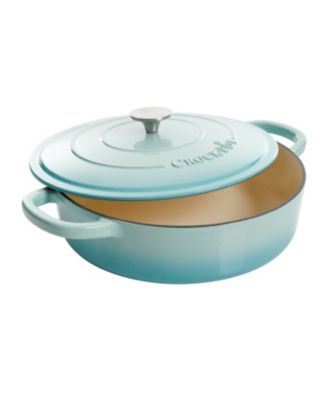 Artisan 5 Quart Cast Iron Braiser Everyday Pan With Borasilicate Lid - Red