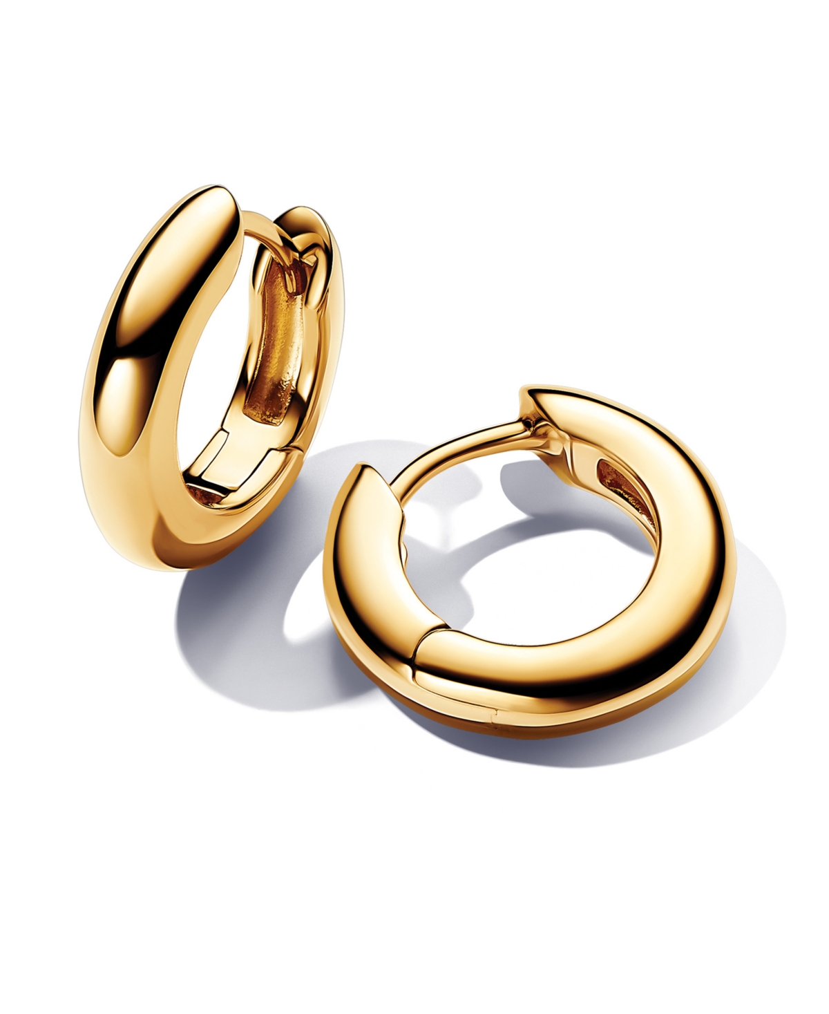 Pandora 14k Gold-plated Round Hoop Earrings In Gold