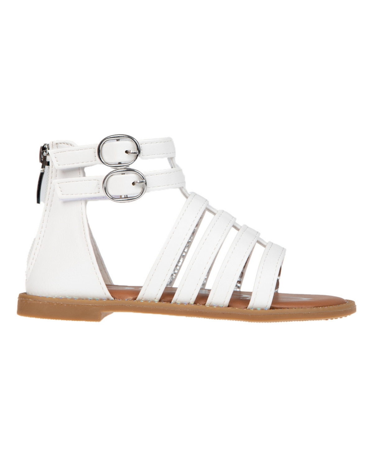 Bebe Big Girl's Fashion Gladiator Sandal with Rhinestone Welt Polyurethane Sandals