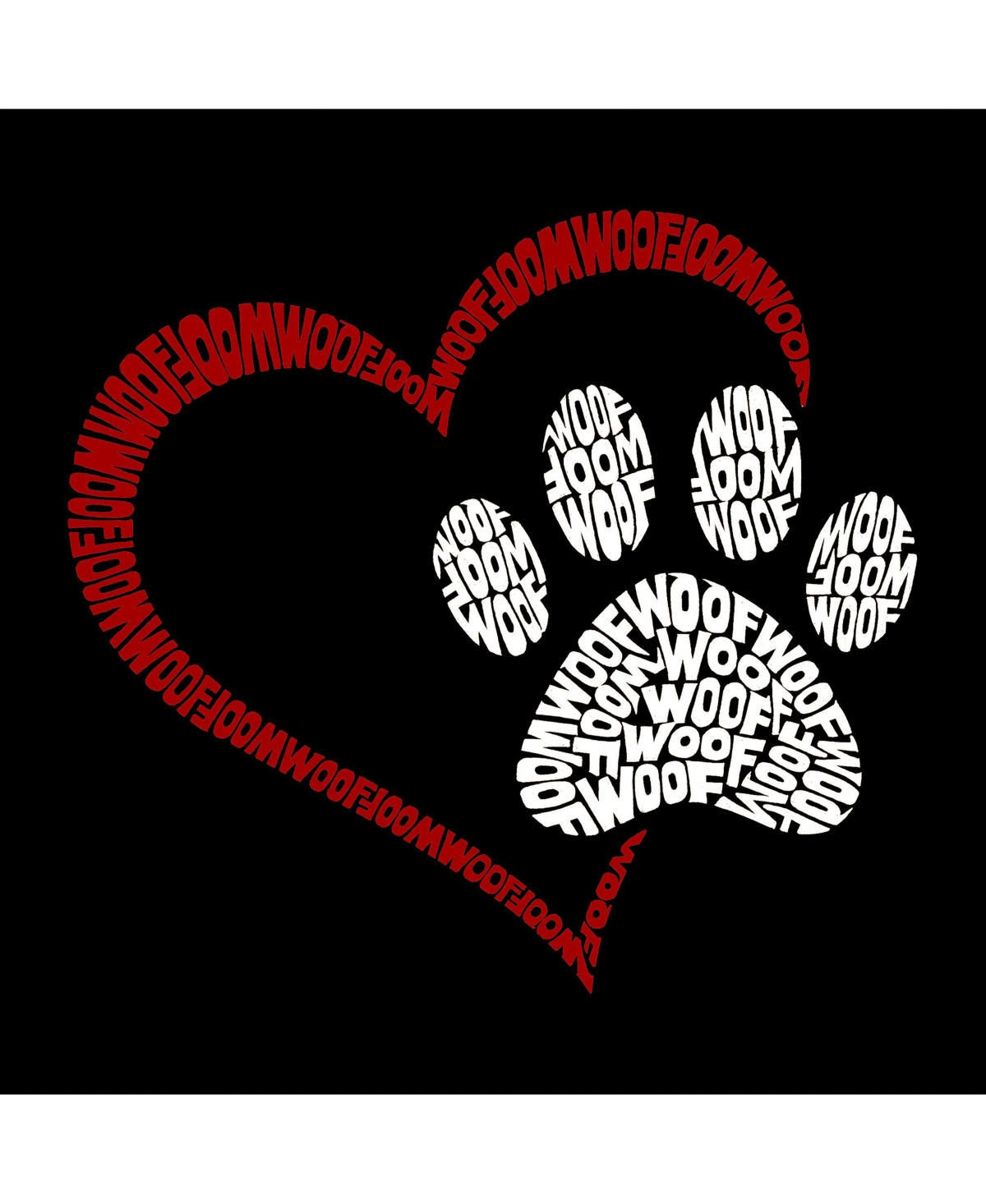 La Pop Art Boys Paw Heart Word Art Crewneck Sweatshirt