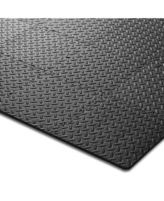 Pack of 36 Exercise Flooring Mats - 12 x 12 Inch Foam Rubber Interlocking Puzzle Floor Tiles - Black