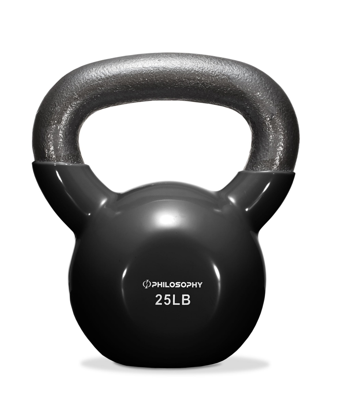 Philosophy Gym Vinyl Coated Cast Iron Kettlebell Weight 25 lbs -- Black