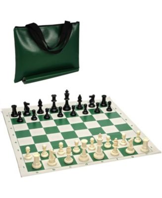WE Games Tournament Chess Pack, Rollup Board, Tote, Staunton King 3.75 ...