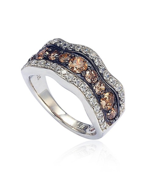 Украшения Suzy Levian New York Suzy Levian Sterling Cubic Zirconia Wavy Ring