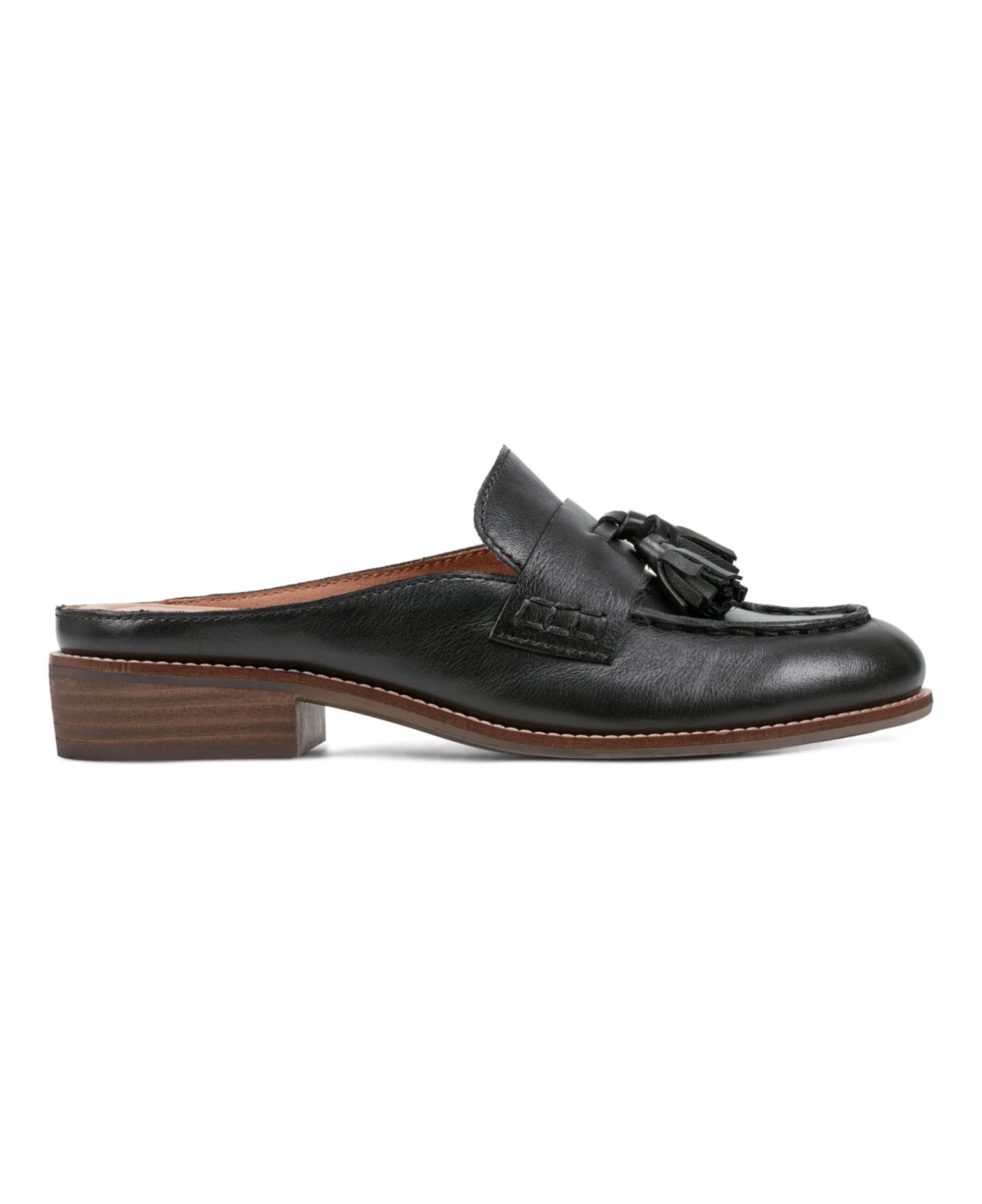 Женские сабо Earth Everett Tassels Slip-On Mule, цвет: Чёрный кожаный — фото 2