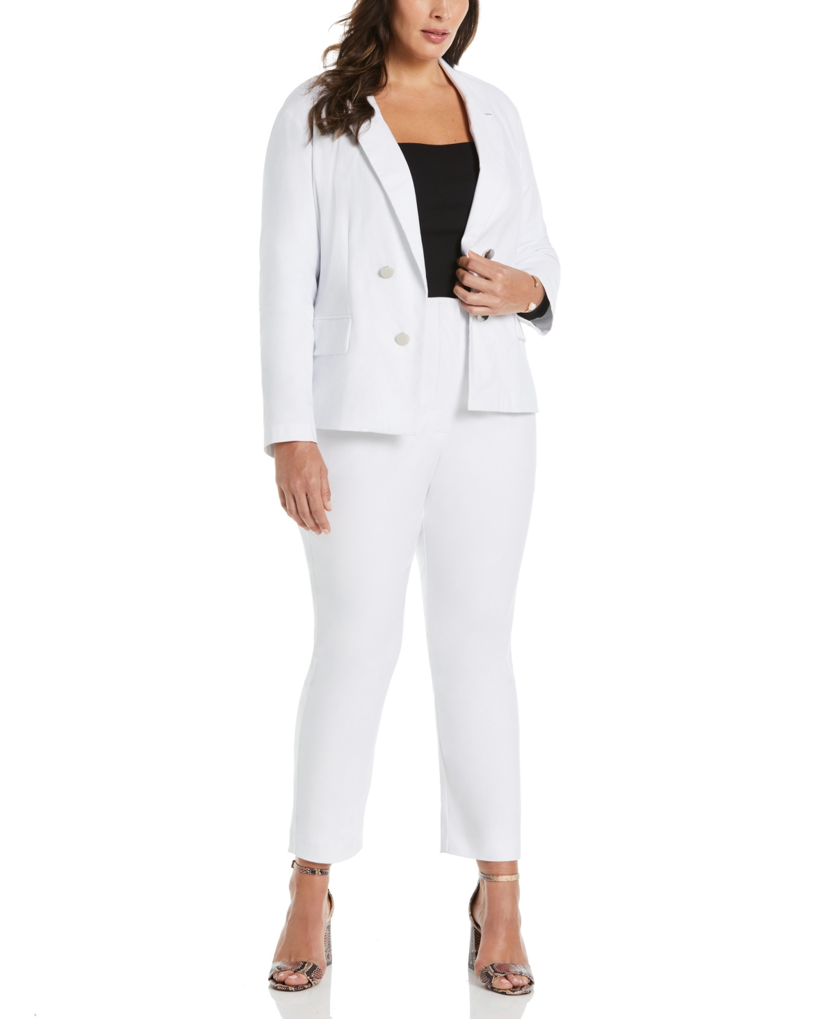 ELLA RAFAELLA PLUS SIZE CROPPED SATIN LUXE JACKET 